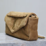 Saint Laurent Calypso Small Suede Shoulder Bag Fawn